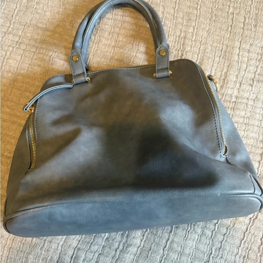 Floral Embroidered Small Satchel Handbag Grey Square Evening Purse